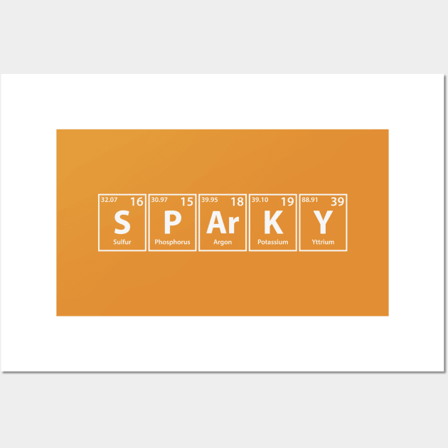 Sparky (S-P-Ar-K-Y) Periodic Elements Spelling Wall Art by cerebrands